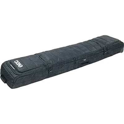 Abbildung von EVOC SNOW GEAR ROLLER Ski und Snowboardtasche (gepolstert, zusammenfaltbar, für 3 4 Paar oder 2 Snowboards, austauschbare Skate Rollen, mit Lawinenfach, Größe: XL), Schwarz