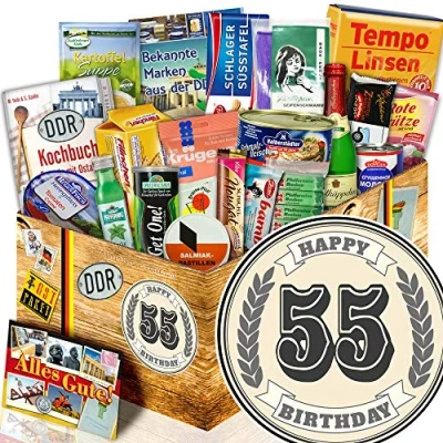 Abbildung von Geschenk zum 55. / DDR Spezialitäten/Geschenk 55 Geburtstag Man
