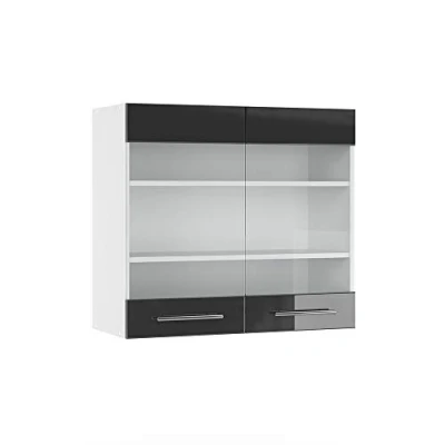 Abbildung von Vicco Glashängeschrank Fame Line, Anthrazit Hochglanz/Weiß, 80 cm