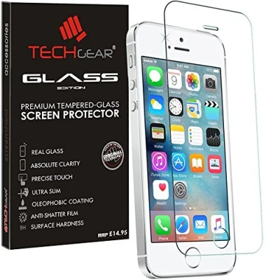 Abbildung von TECHGEAR Schutzfolie kompatibel mit iPhone SE / 5s 5c 5 Glas Anti Kratzer Schutzabdeckung