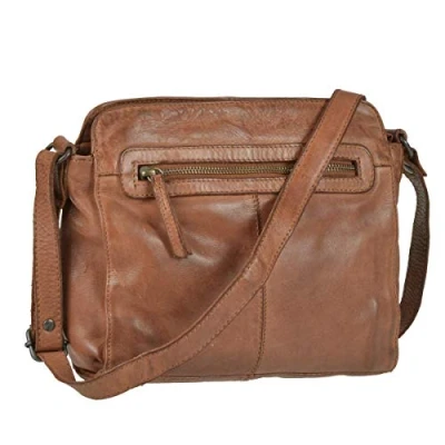 Abbildung von Bear Design Umhängetasche &quot;Olivia&quot; Cow Lavato Leder, Schultertasche, Handtasche, Damentasche, Leder in cognac braun