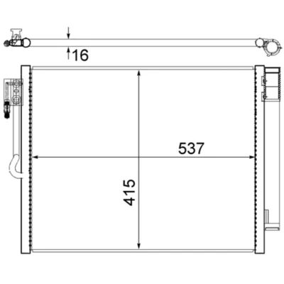 Abbildung von MAHLE ORIGINAL AC 596 000S Klimakondensator mit Trockner 12 8,6 497 OPEL: Meriva B