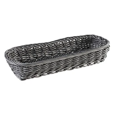 Abbildung von APS 40011 ECONOMIC Polypropylen Besteck Spender, Flechtwerk, Besteckkorb, Aufbewahrungskorb, 27 x 10 4, 5 cm, Anthrazit