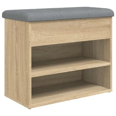 Abbildung von vidaXL Sitzbank Schuhbank Sonoma Eiche 62x32x50 cm Holzwerkstoff