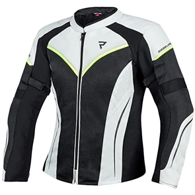 Abbildung von REBELHORN Flux Lady Motorradjacke für Frauen Langlebige Materialien L XTR Membran Ellenbogen und Schulterschutz Belüftungstaschen Reflektierende Elemente