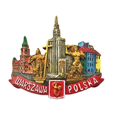 Abbildung von Warschau Polen 3D Wahrzeichen Kühlschrankmagnet Touristensouvenirs Aufkleber, Heim und Küchendekoration aus China