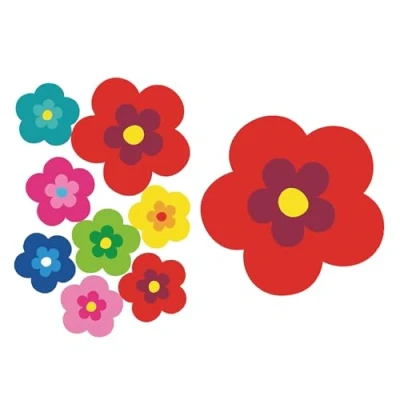 Abbildung von tradercat pril Blumen Sticker I autoaufkleber 9 Stück als Set Retro Aufkleber für Jede Glatte Oberfläche, ideal Ihr Auto prilblumen (Rot)