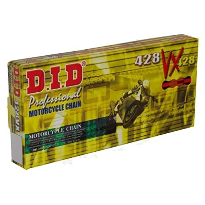 Abbildung von DID Kette 428 VX, 120 Glieder (X Ring gold), offen mit Clipschloss