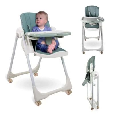 Abbildung von Mobiclinic® Kids, Hochstuhl für Babys, Evolutionär, Faltbar, Umwandelbar in Kleinkinder, Simba, Gurt mit 5 Fixpunkten, Räder Bremsen, Abnehmbares Tablett, Textilien waschbar