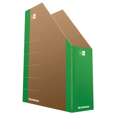Abbildung von DONAU LIFE 3550001FSC 06 Stehsammler Stehordner Archive Box Pappe/ Karton Grün bis zu 500 Blatt Für Büro, Schule und Zuhause zur Aufbewahrung von Dokumenten im A4 Format, Archivierung Magazinen