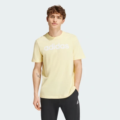 Abbildung von adidas Sportswear Essentials Single Linear LOGO Tshirt print, Herren, Größe: Large, Almost yellow