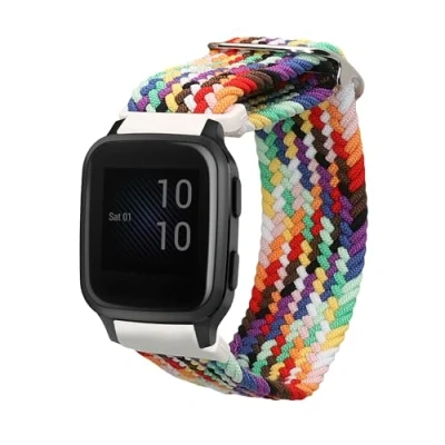 Abbildung von kwmobile Uhrenarmband Armband für Garmin Venu Sq 2 Music / 2, Nylon Fitnesstracker Sportarmband Band Innenmaße von 17 cm