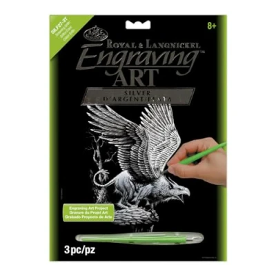 Abbildung von Royal &amp; Langnickel 8 x 10 inch Screaming Griffin Pre Printed Foil Set Silver