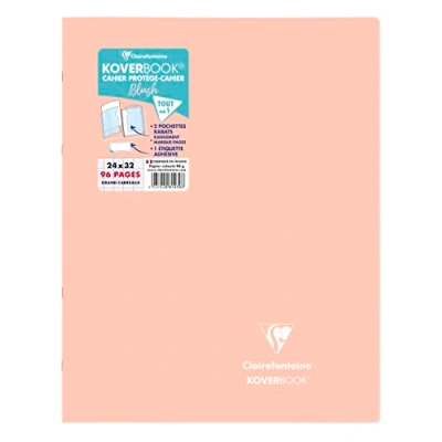 Abbildung von Clairefontaine 981479C Heft Koverbook BLUSH geheftet Umschlag aus PP zweifarbig blickdicht 24x32cm 48 Blatt, französische Lineatur Korallenrot/Blau, 1 Stück