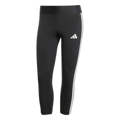Abbildung von adidas Damen ESSENTIALS 3 STRIPES LEGGINGS 3/4 LENGTH, Black, L