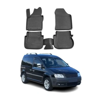 Abbildung von OMAC 7520444 Fußmattensatz Gummi, TPE (thermoplastischer Elastomer) 4 schwarz VOLKSWAGEN: Caddy 3 Kombi, Kastenwagen