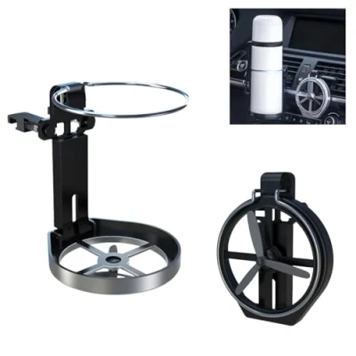 Abbildung von Tassenhalter Auto Lüftung, Kaffeebecher Halterung für Faltbar, Getränkehalter Beifahrer Mittelkonsole, Dosenhalter Zusammenklappbar, Cup Holder for Car(Schwarz)