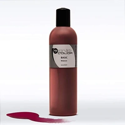 Abbildung von Senjo Color Basic Bodypainting Farben I Kosmetische Körperfarbe wasserlöslich Liquid für Airbrush und Pinsel 250ml Weinrot