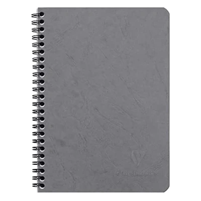 Abbildung von Clairefontaine 785325C Agebag Spiralbuch (DIN A5, 14,8 x 21 cm, 50 Blatt, kariert, Doppelspiralbindung, praktisch für unterwegs, robust und belastbar) 1 Stück grau