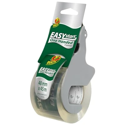 Abbildung von Duck Tape Easy Start Packband Transparent 48 mm x 45 m Klebeband mit Klebebandabroller ideal für Umzug &amp; zum Verpacken von Kartons
