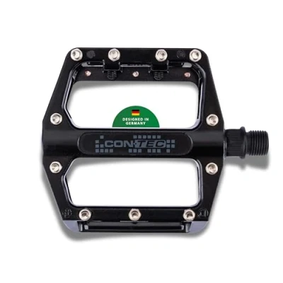 Abbildung von CONTEC Fahrrad Plattformpedal 2Black, 2 Stück, Aluminium, robust und langlebig, optimal für MTB, Bikepark, Cruiser, Ergonomie, hoher Grip, schwarz