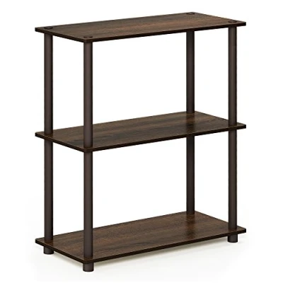 Abbildung von Furinno Turn N Tube Kompaktes Mehrzweckregal mit 3 Ebenen, Walnuss/Braun, 29,5T x 59,9B 75,2H cm