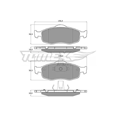 Abbildung von TOMEX brakes TX 11 19 Bremsbelagsatz Vorderachse FORD: MONDEO 2, 2 Kombi, Stufenheck