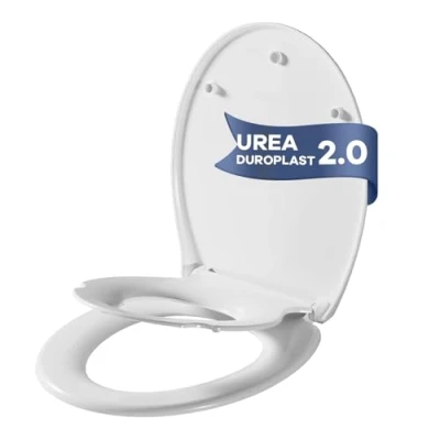 Abbildung von Toilettensitz Kinder mit Absenkautomatik Oval Weiß, Antibakterieller Toilettendeckel Kindersitz, Abnehmbar klodeckel, Quick Release zur einfachen Reinigung, Urea Duroplast, Belastbarkeit von 150kg