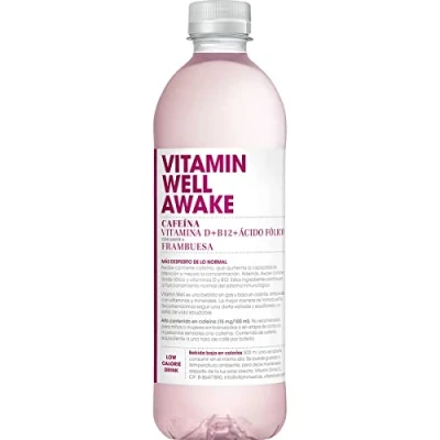 Abbildung von GOOD4YOU Vitamin Well Awake Erfrischungsgetränk mit Vitaminen und Mineralien Geschmack Himbeere Flasche 50 cl