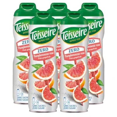 Abbildung von Teisseire Sirup Pink Grapefruit zero Zucker 600ml Cocktails, Milchshakes (5er Pack)