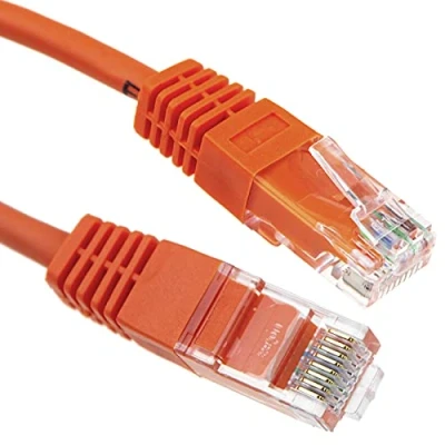 Abbildung von Orange Netzwerk Ethernet RJ45 Cat 5E UTP Patchkabel LAN Kupfer Kabel Anschlusskabel 1 m [1 Meter/1m]