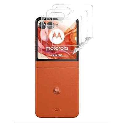 Abbildung von GIOPUEY [3 Stück Rückseite Folie Kompatibel mit Motorola Razr 50, Ultra Dünn Flexibles TPU, Kratzfest, Kompatible Hülle, ölbeständig, Glatt Transparent