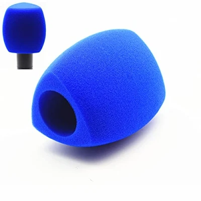 Abbildung von Schaumstoff Mikrofon Abdeckung, Handmikrofon Windschutz, großer Pop Filter für Handmikrofone, Interview Mikrofone (blau)
