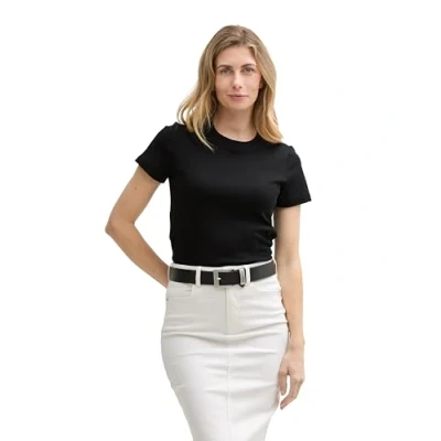 Abbildung von TOM Tailor MIT Rundhalsausschnitt Tshirt basic, Damen, Größe: XS, Deep black