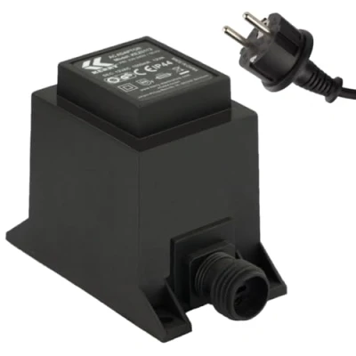 Abbildung von Netzteil 12 Watt IP44, LED Trafo, Transformator 230V auf 12V, Netzkabel 2 Pin Stecker, Netzstecker Polig, 12V Adapter, Netzgerät, Netzadapter, Niederspannung für Lichterketten