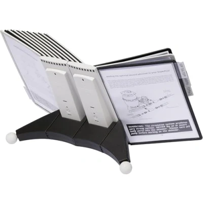 Abbildung von Durable Sichttafelsystem Sherpa Table mit 20 Sichttafeln in schwarz/grau, 551922