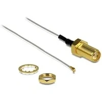 Abbildung von Delock 88813 Antennenkabel RP SMA Einbaubuchse, 0,2m, Grau