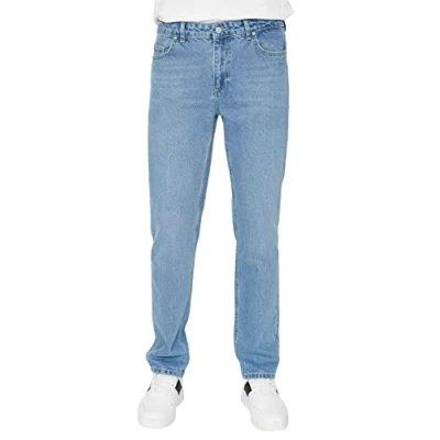 Abbildung von Trendyol Men&#039;s Herren Mittlerer Bund Regular Jeans, Blue, 29