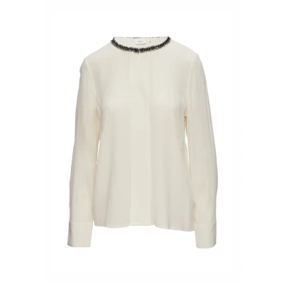 Abbildung von s.Oliver Black Label MIT Tapeausschnitt Bluse, Damen, Größe: 40, Natur