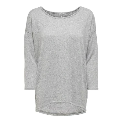 Abbildung von ONLY Damen Onlelcos 4/5 Solid Top JRS Noos Langarmshirt, Light Grey Melange, XXL EU