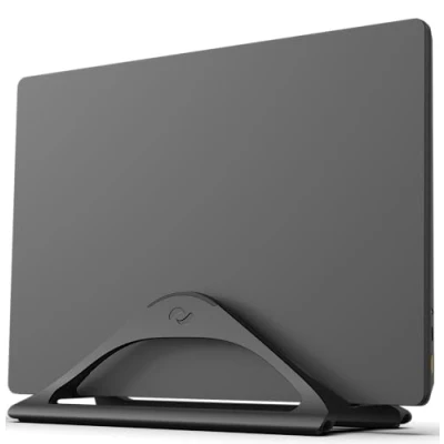 Abbildung von HumanCentric Vertikaler Laptopständer für Schreibtische (Schwarz), Verstellbare Laptop Halterung MacBook Ständer, Halter Pro, Andere Laptops, und Notebook Ständer