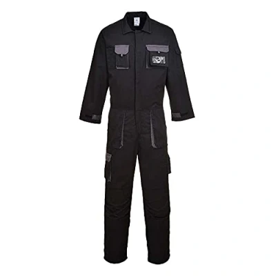 Abbildung von Portwest Texo Kontrast Overall, Größe: M, Farbe: Schwarz, TX15BKRM