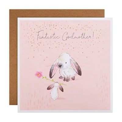 Abbildung von Hallmark Muttertagskarte für Patentante niedliches illustriertes Hasen Design