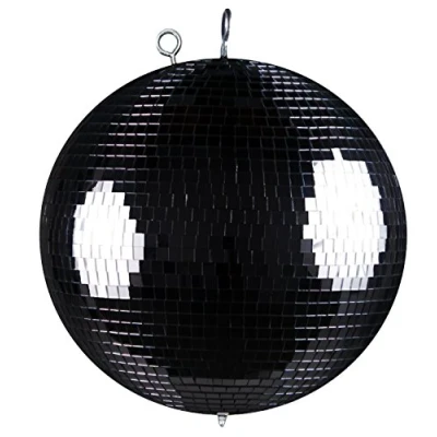 Abbildung von Spiegelkugel mit Sicherheitsöse 30cm schwarz // Discokugel Mirrorball