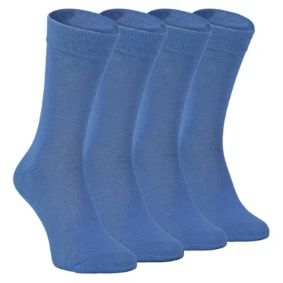 Abbildung von sock snob 4er Pack Herren und Damen Atmungsaktiv Bio Uni Bambus Socken (39 45 EU, Blau)