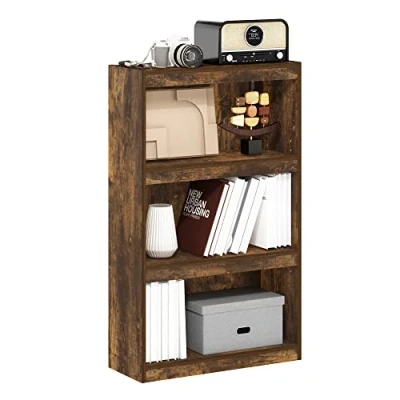 Abbildung von Furinno Jaya Enhanced Home Bücherregal, 3 stufiges verstellbares Bernsteinkiefer