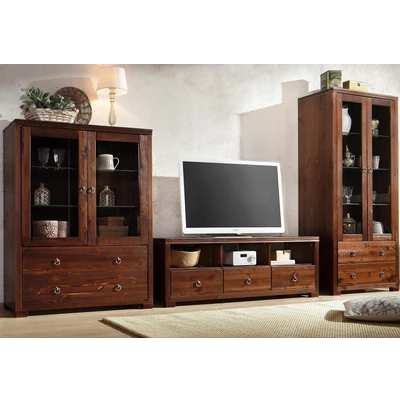 Abbildung von Home affaire Wohnwand &quot;Gotland&quot;, (Set, 3 St.), bestehend aus 1 Highboard, TV Lowboard und Vitrine