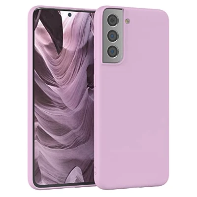 Abbildung von EAZY Case Silikonhülle für Samsung Galaxy S21 5G Hülle Silikon Violett weich stoßfeste Handyhülle Schutzhülle mit Kameraschutz Dünn Premium Schutz Cover TPU Phone Bumper in Flieder
