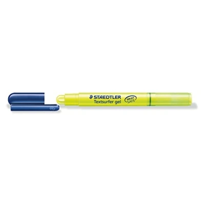 Abbildung von STAEDTLER Textsurfer Gel Trockentextmarker für Inkjet Ausdrücke mit Drehmechanik Strichbreite 3 mm 10 Stück gelb
