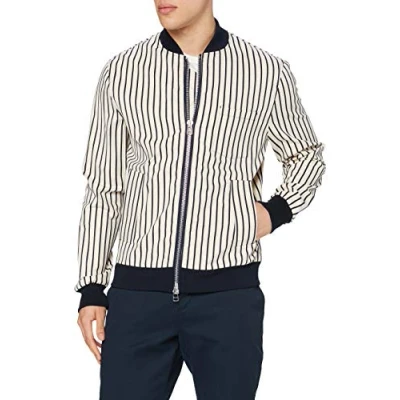 Abbildung von Libertine Herren Nightmare Bomberjacke, Elfenbein (Off White W. Navy Stripe 13), Medium